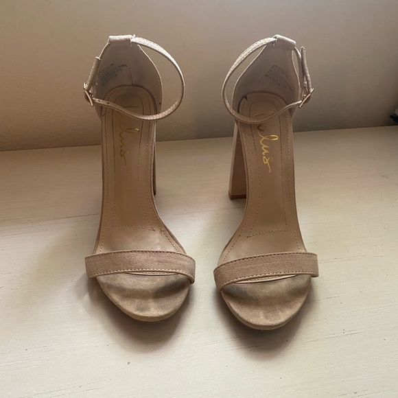 Lulu’s Taylor Natural Suede Ankle Strap Heel- Size 6.5 - Picture 2 of 5